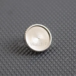 Stainless Steel Watch Crown for Silver and Black Case - Premium Watch Accessory (SILVER)
