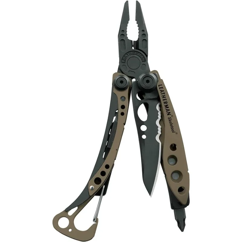 

Lightweight Multitool with Combo Knife and Bottle Opener, Coyote Tan