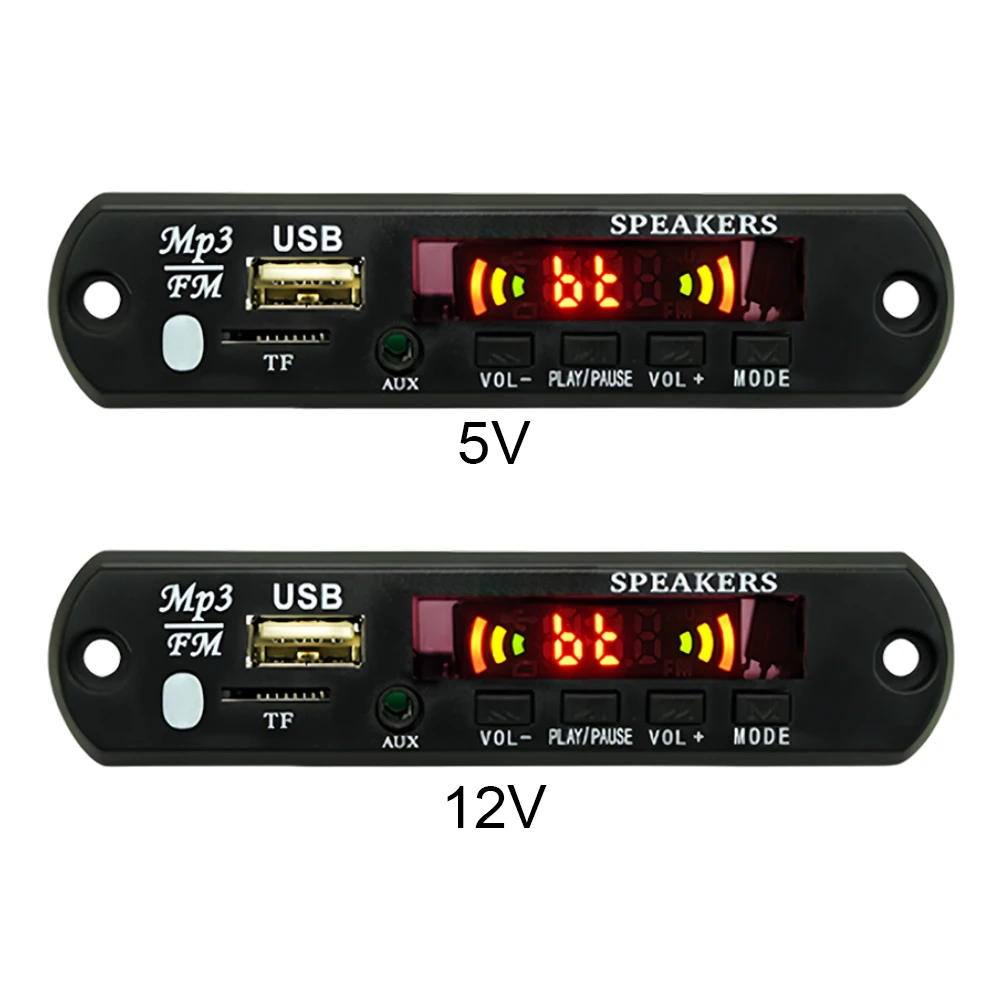 차량용 무손실 오디오 MP3 플레이어 디코더 보드, USB TF FM 라디오, 블루투스 호환 5.0 무선 음악 플레이어 모듈, 5 V, 12V