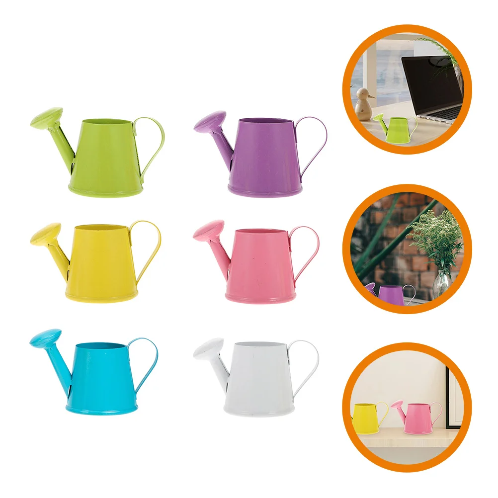 

Mini Iron Watering Can Handheld Watering Pots Small Iron Jug Bucket Kettle Model Desktop Photography Props
