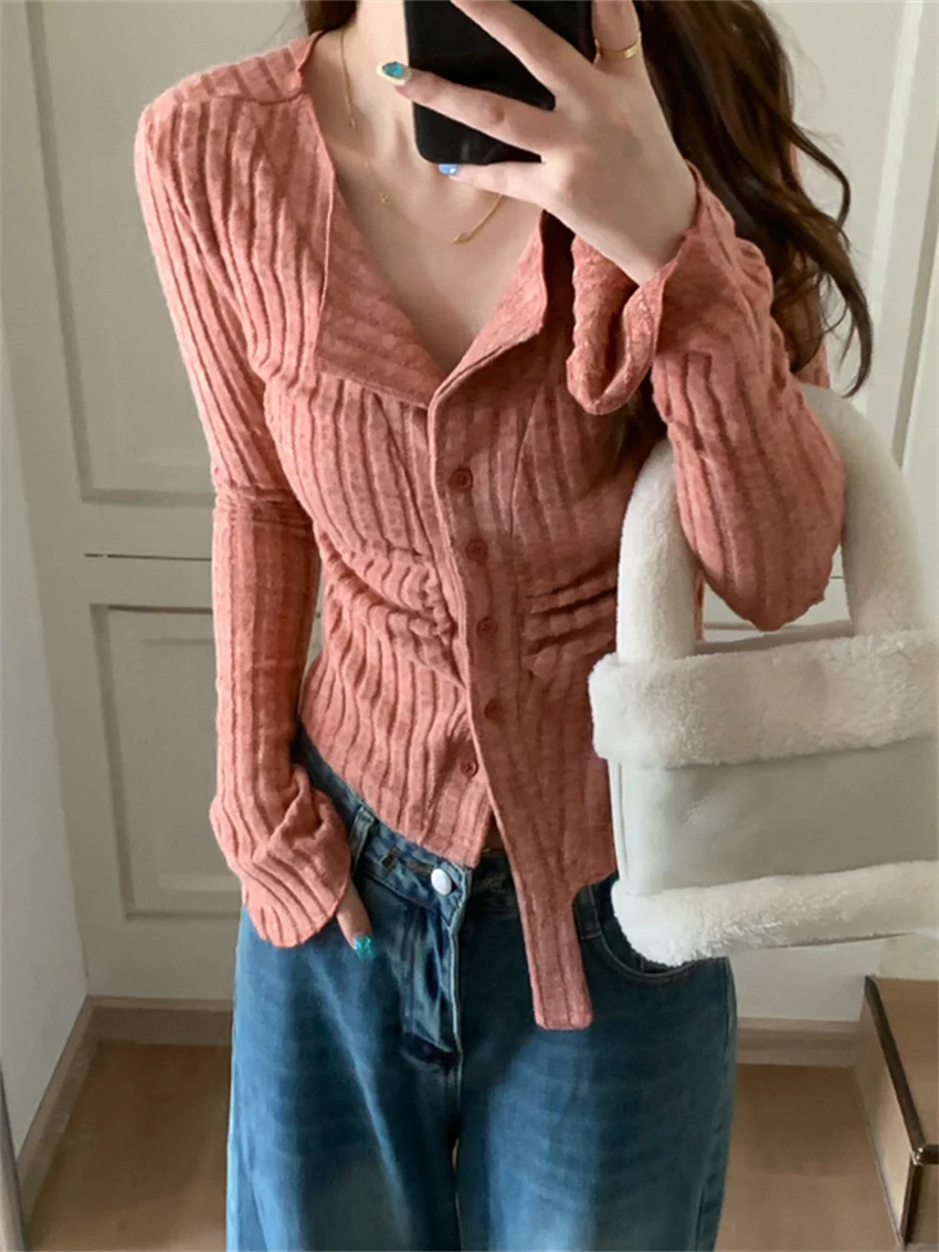 

PLAMTEE Hot Girls Sweet Women Sweaters Slim New Knitwear Autumn 2023 OL Chic Gentle Daily Soft Office Lady Cardigans Coats