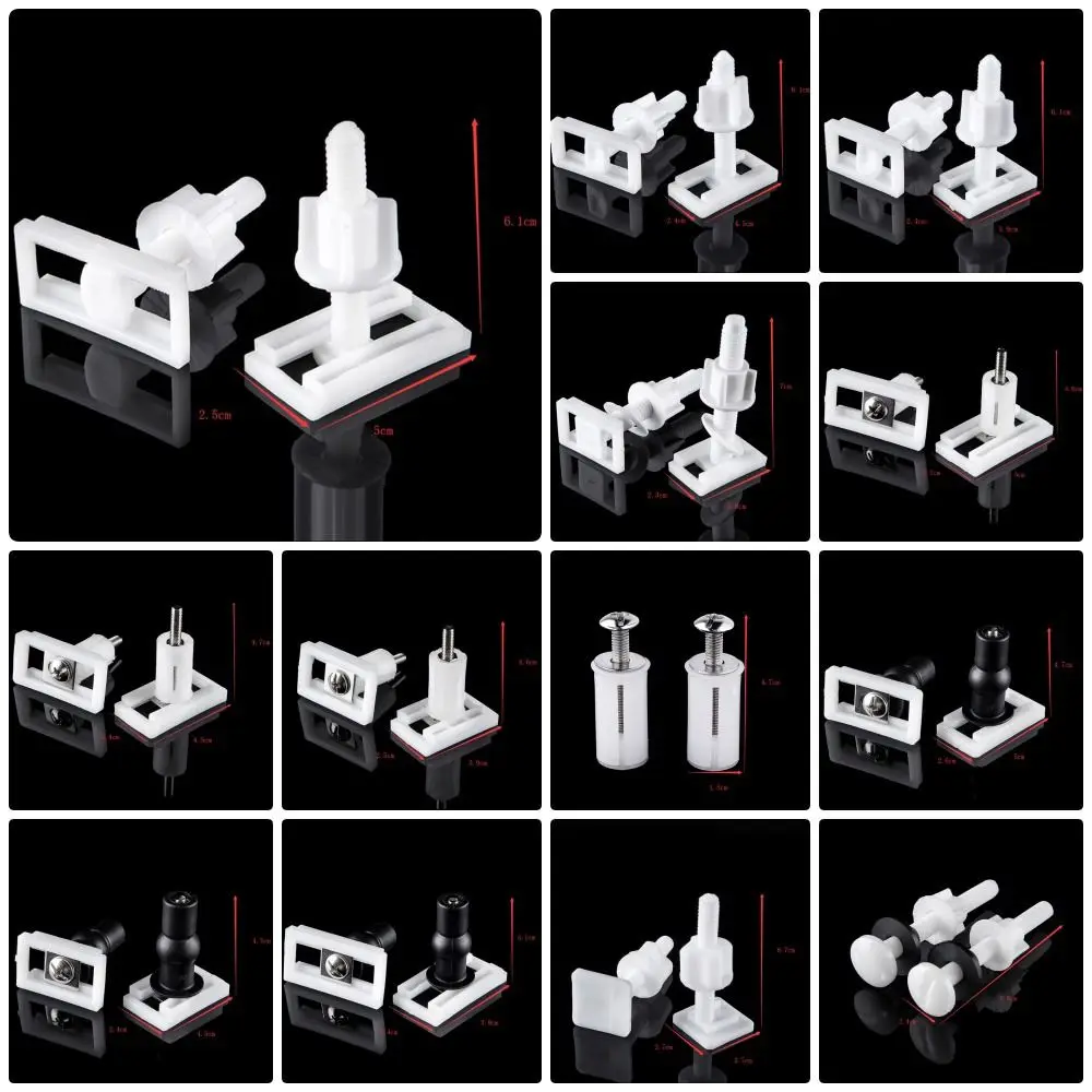 Hinge Repair Bolts Bathroom Fittings Screws Washers Set Universal Replacement Toilet Lid Seat Cover Plate Replacement Set Screws toilet seat repair screws