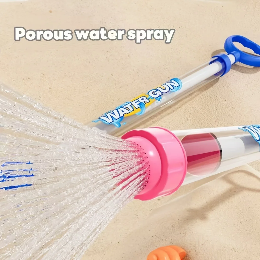 Summer Fireworks Gun Toy, Pull-Action Pump Blaster, Transparent Tube Shooter For Outdoor Beach Pool Water Games_voghion.com
