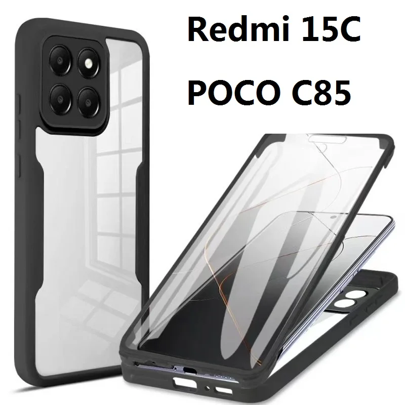 360° Transparent Soft Full Body Cover Case with Double-Sided Protection
