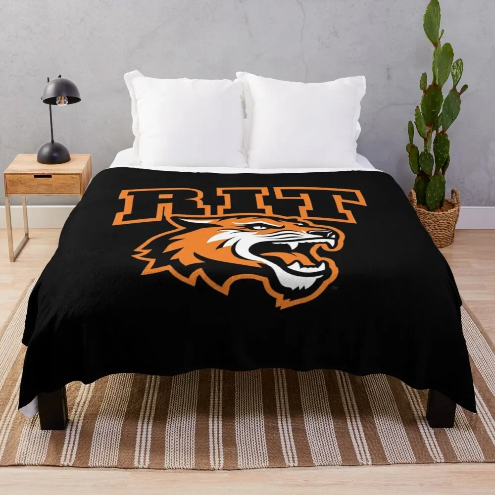 

RIT TIGERS Throw Blanket Decorative Beds Furry Blankets