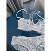 French Lace Minimizer Bra for Women, Full Bust Support Bra Ultra Thin & Breathable, Anti-Sagging Sexy Tushy Bra Set MOYISU Sexy