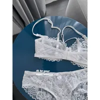 French Lace Minimizer Bra for Women, Full Bust Support Bra Ultra Thin & Breathable, Anti-Sagging Sexy Tushy Bra Set MOYISU Sexy