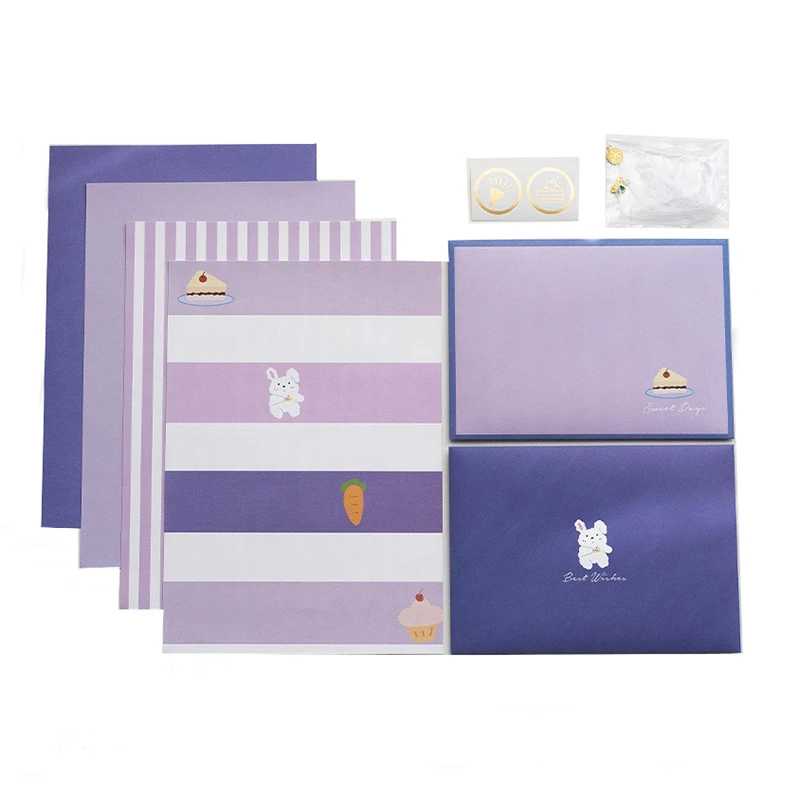 12pcs Kawaii Cartoon Envelopes Set Lovely Letter Paper for Friends and Family Wedding Party Invitation Office Korean Stationery
