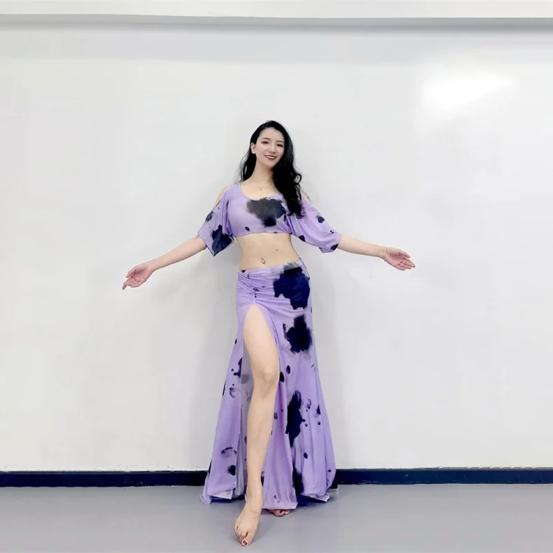 

Eastern Belly Dance Set Belly Dance Top and Skirt Eastern Ethnic Dance Apparel Women's Belly Dance Apparel 2023 Purple 2 piece