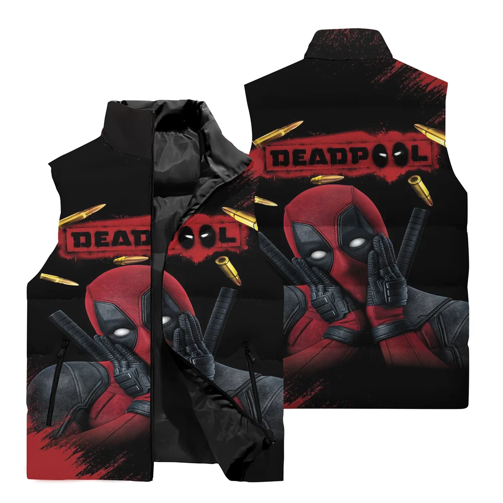 Chaqueta cortavientos con estampado 3D de superhéroe de Marvel Deadpool para hombre, chaqueta para correr y andar en bicicleta al aire libre, chaleco informal de moda para hombre