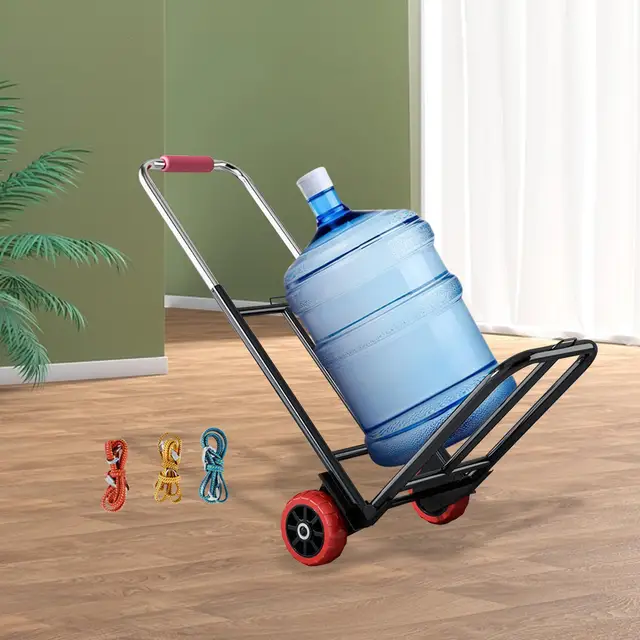 Összecsukható Kézi Teherautó Állítható Kosár Bevásárlókosár -Poggyászkocsi Az Iroda Mozgó Bevásárló Utazási Szállításhoz - Image 2
