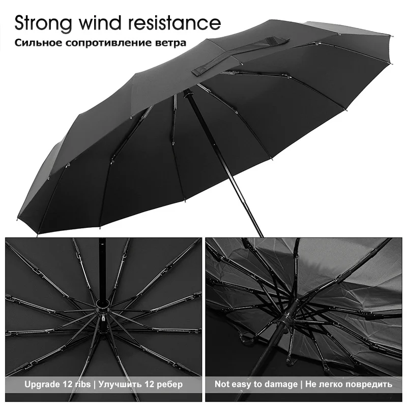 Automatic Umbrella Waterproof Windproof Parasol Bussiness Male Folding Rain Windproof 10 And 8 Ribs Umbrellas For Xiaomi