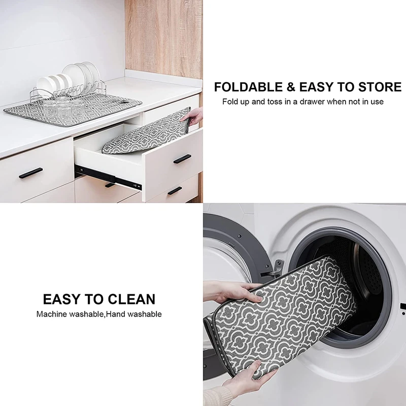 Microfiber Dishes Drainer Mats Absorbent Dish Drying Mat for Kitchen Table  Placemat Kitchen Accessories17.8 By 15.8 Inch 45*40cm