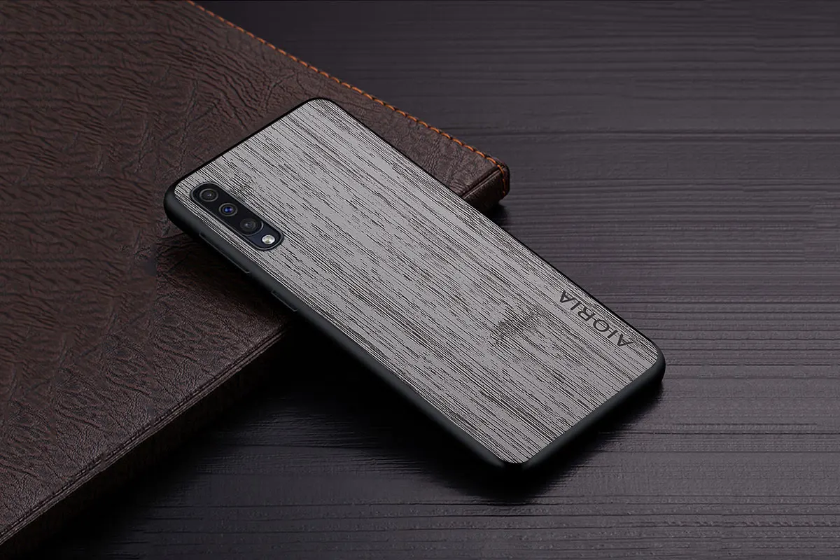 Case for Samsung Galaxy A50 A70 A50S A30S A40 A10 funda bamboo wood pattern Leather skin cover Luxury phone case coque capa samsung silicone case