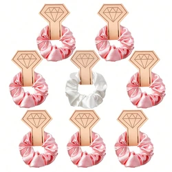 Elegant Bridesmaid Hair Scrunchies Set - Perfect Bridal Shower Party Accessories (8 - Pack) (Pink)