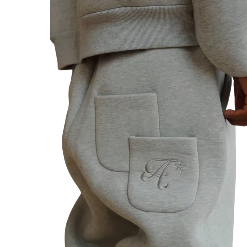 Y2K بنطال رياضي فضفاض غير رسمي بنطال شكل نجمة وجيب مربع مطرز بخصر مطاطي بنطال رياضي للرجال والنساء ملابس شارع مريحة