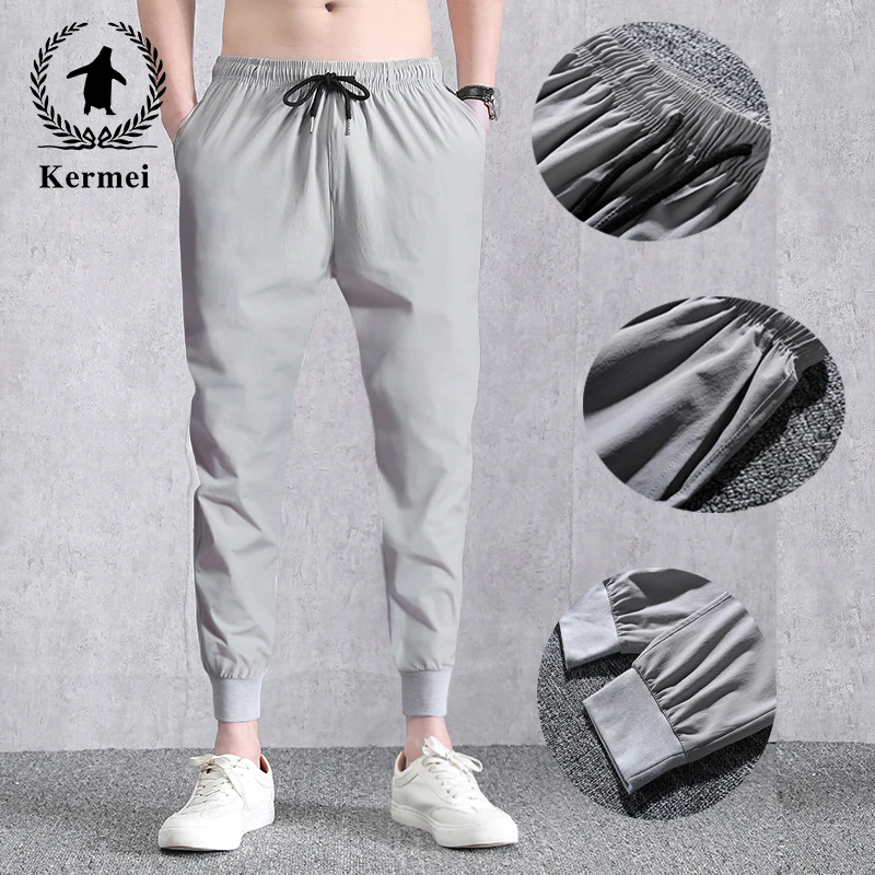 

Summer Men's Trousers Ice Silk Elastic Breathable New Spring Casual Fashion Korean Style Quick-drying Pants Sports Pants for Men