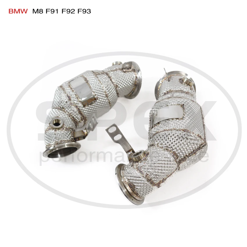

SPEX SS304 Exhaust Perfroamnce Catalytics Downpipe for BMW M8 F9X S63 V8 4.4T Header Heat Shield Turbo Flowe Drain Accessories