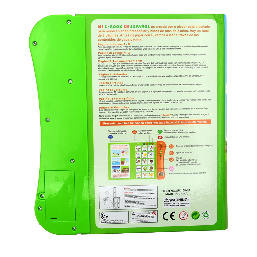 Spanish Language Learning E-Book Interactive Voice Reading Machine Kids Gift Exercise Spanish Pronunciation Spanish Reading Book 3