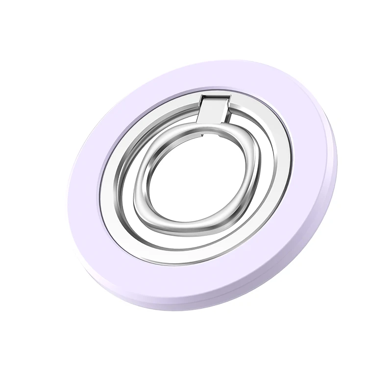 Magnetic Metal Ring Phone Holder with 180° Rotation and Desktop Folding Bracket