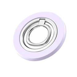 Magnetic Metal Ring Phone Holder with 180° Rotation and Desktop Folding Bracket (PURPLE)