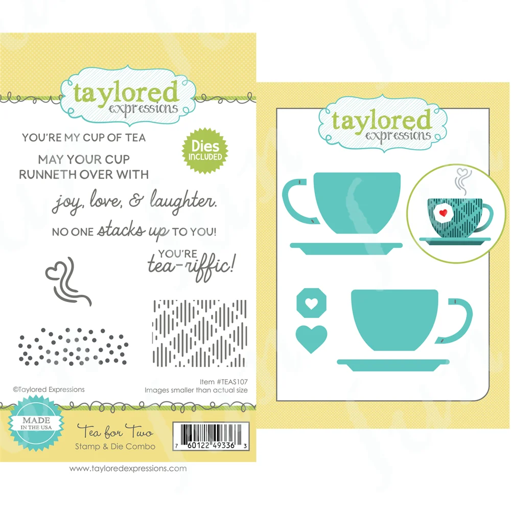 

Tea for Two Stamp and Die Combo Sets for Card Making 2023 DIY Scrapbooking Album Clear Stamps Embossed New Cutting Dies Template