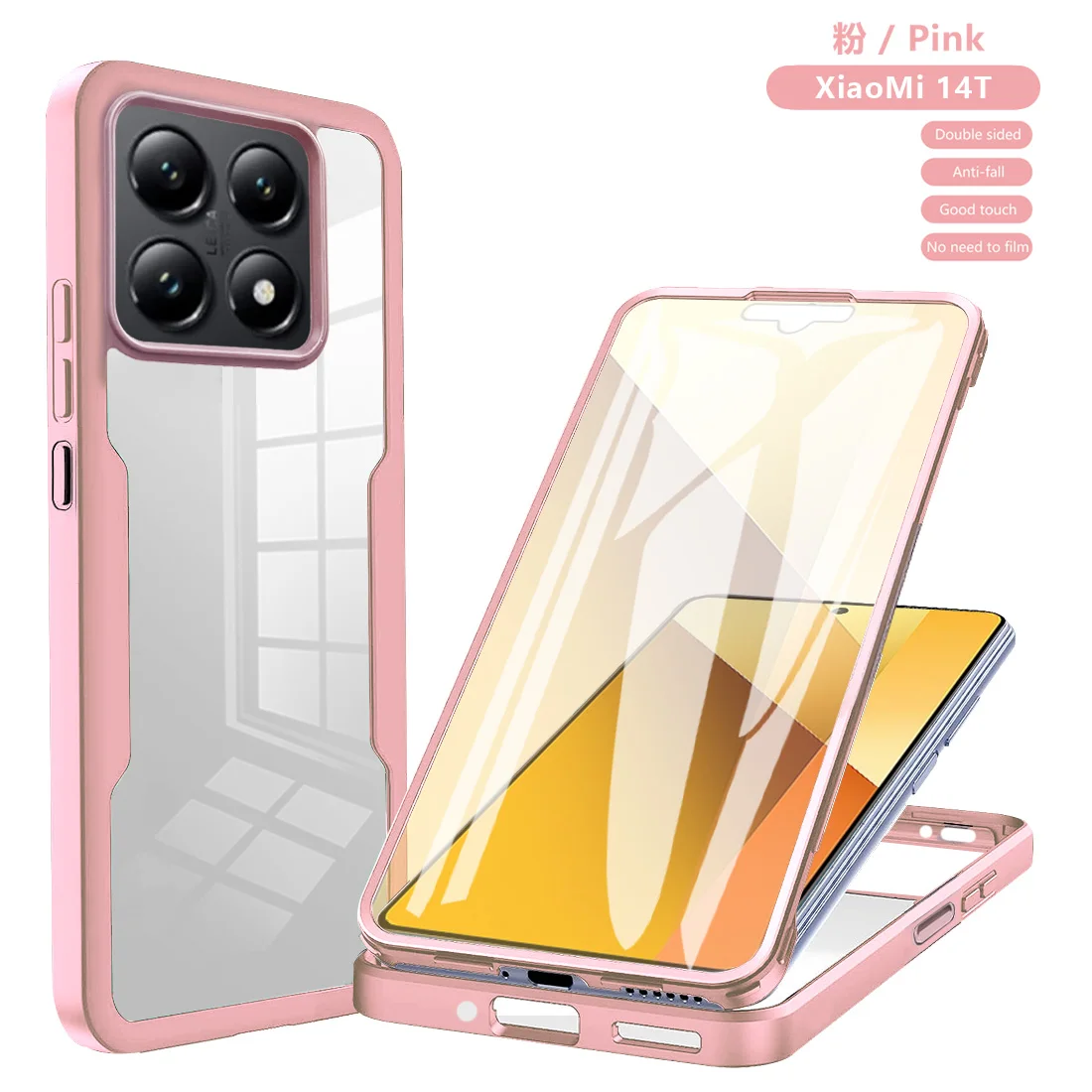 360° Double-Sided Full Screen Protection Phone Case - Clear Cover