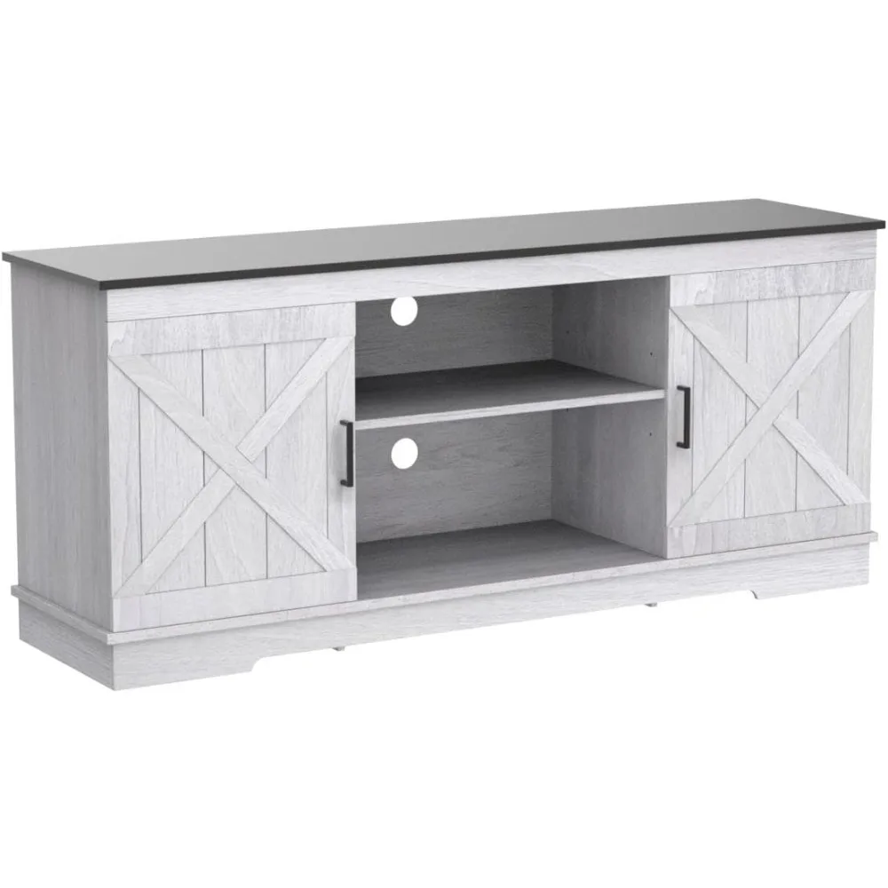 

59.5" Farmhouse Sideboard Buffet Storage Cabinet With Barn Door Coffee Bar Cabinet With Capacity 300 Lbs for Home Dinning Living