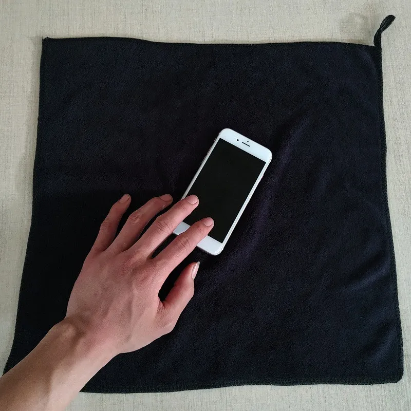 3/2 pc thick multi-faceted microfiber cleaning cloth, rag, black premium microfiber towel for glass, kitchen, bathroom, car wash 5