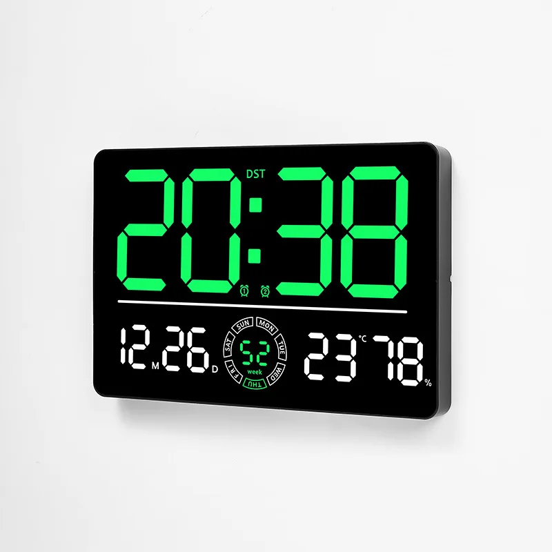 Large Digital Wall Clock Temp Date Week Humidity Display Alarm Clock Positive/Countdown 10 Brightness Adjustment Home LED Clocks digital wall clock smart led wall clock