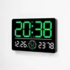 Large Digital Wall Clock Temp Date Week Humidity Display Alarm Clock Positive/Countdown 10 Brightness Adjustment Home LED Clocks 5