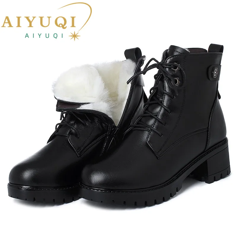 Leather Short Boots Leather Snow Boots Wool Short Boots Wool Snow