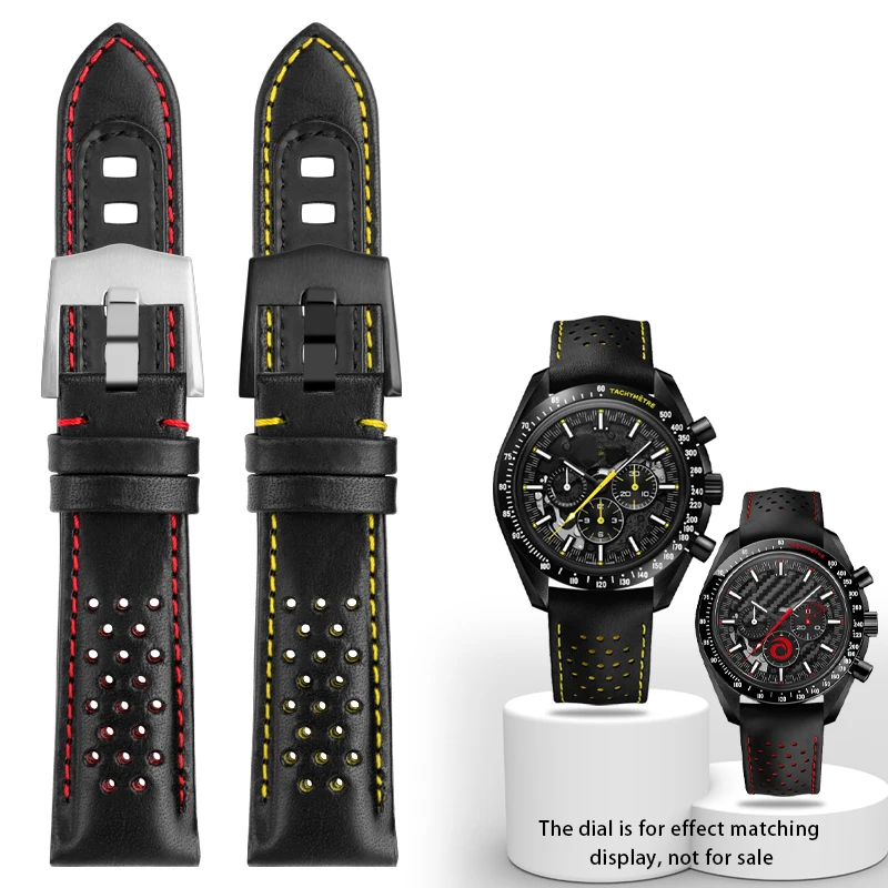 Cinturino In Pelle Di Vitello 21Mm Per Omega Super Moon Dark Side Apollo 8 Series Cinturino Per Cinturino Da Uomo 311.92 311.92.44 Bracciale