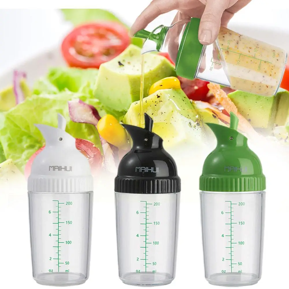 Salad Dressing Shaker Easy Grip Salad Dressing Shaker Sauces Dispenser Bottle Container With Scale Leakproof Mixer Kitchen U2o0 salad dressing shaker