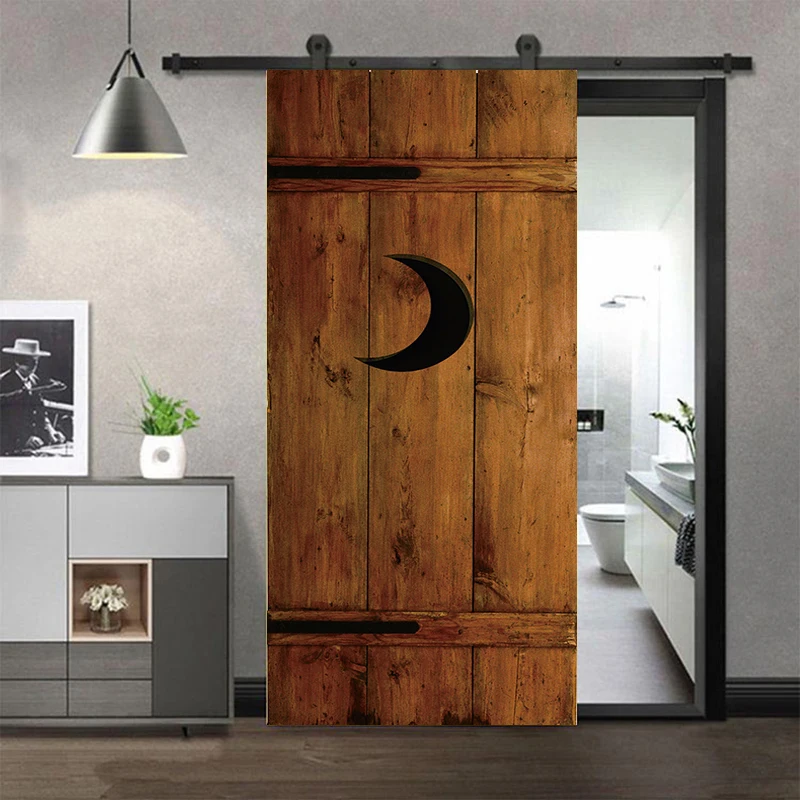 Door Wallpaper Stickers Retro Wooden Door Stickers Adhesive Vintage Wood Grain Photo Wallpaper for Living Room DIY Full Door Mural Cover Art Poster Home