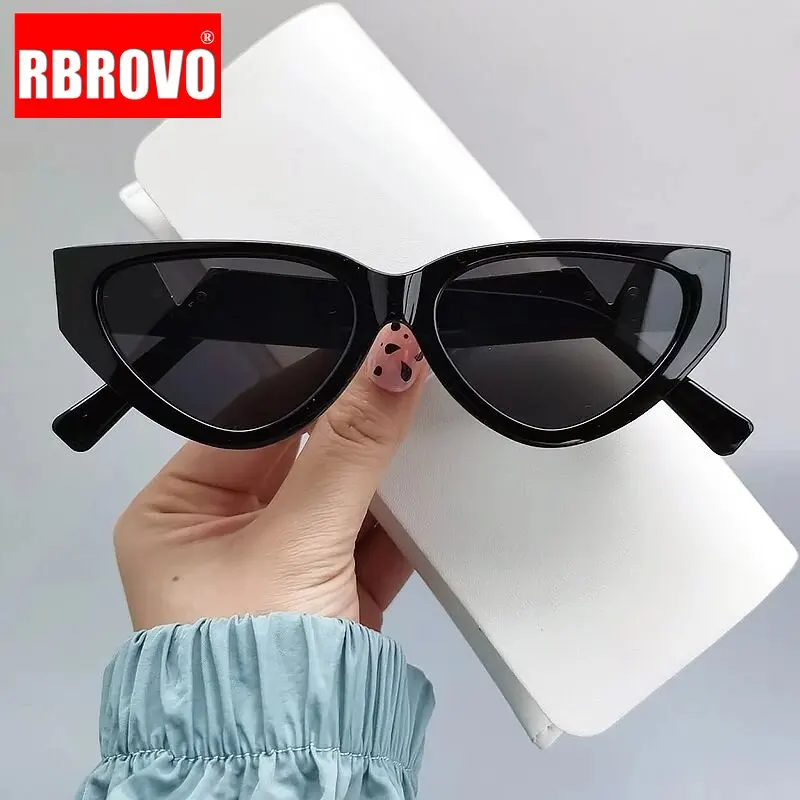 

RBROVO Cat Eye Sunglasses Women 2023 Vintage Eyewear For Women/Men Luxury Brand Small Glasses Women Brand Gafas De Sol UV400