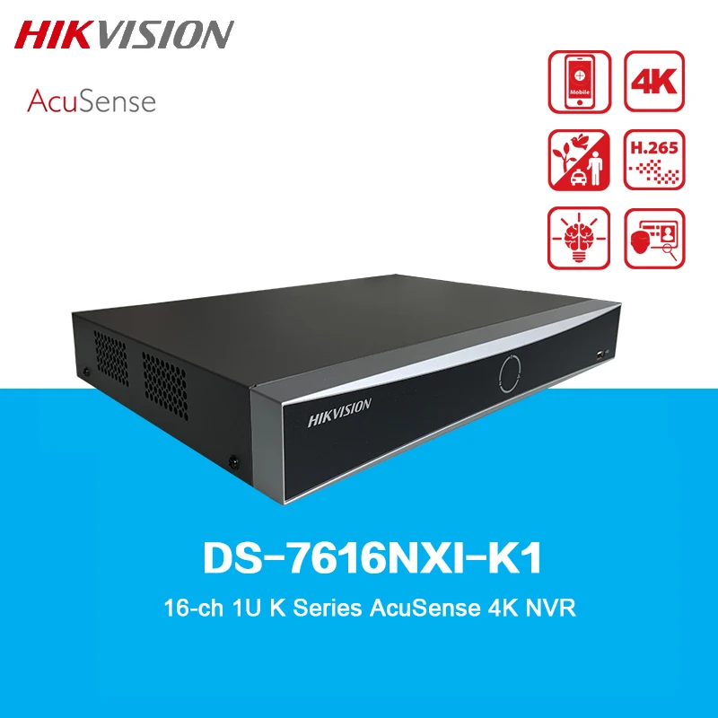 HIKVISION16ch1UKSeriesAcuSense4KNVRDS7616NXIK1TwowayAudio