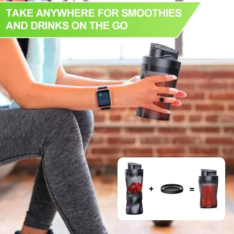 1pc New Electric Portable Juicer Portable Juicing Cup USB Rechargeable Shakes Smoothie Blender Outdoor Mixing Cup 700ML Blender