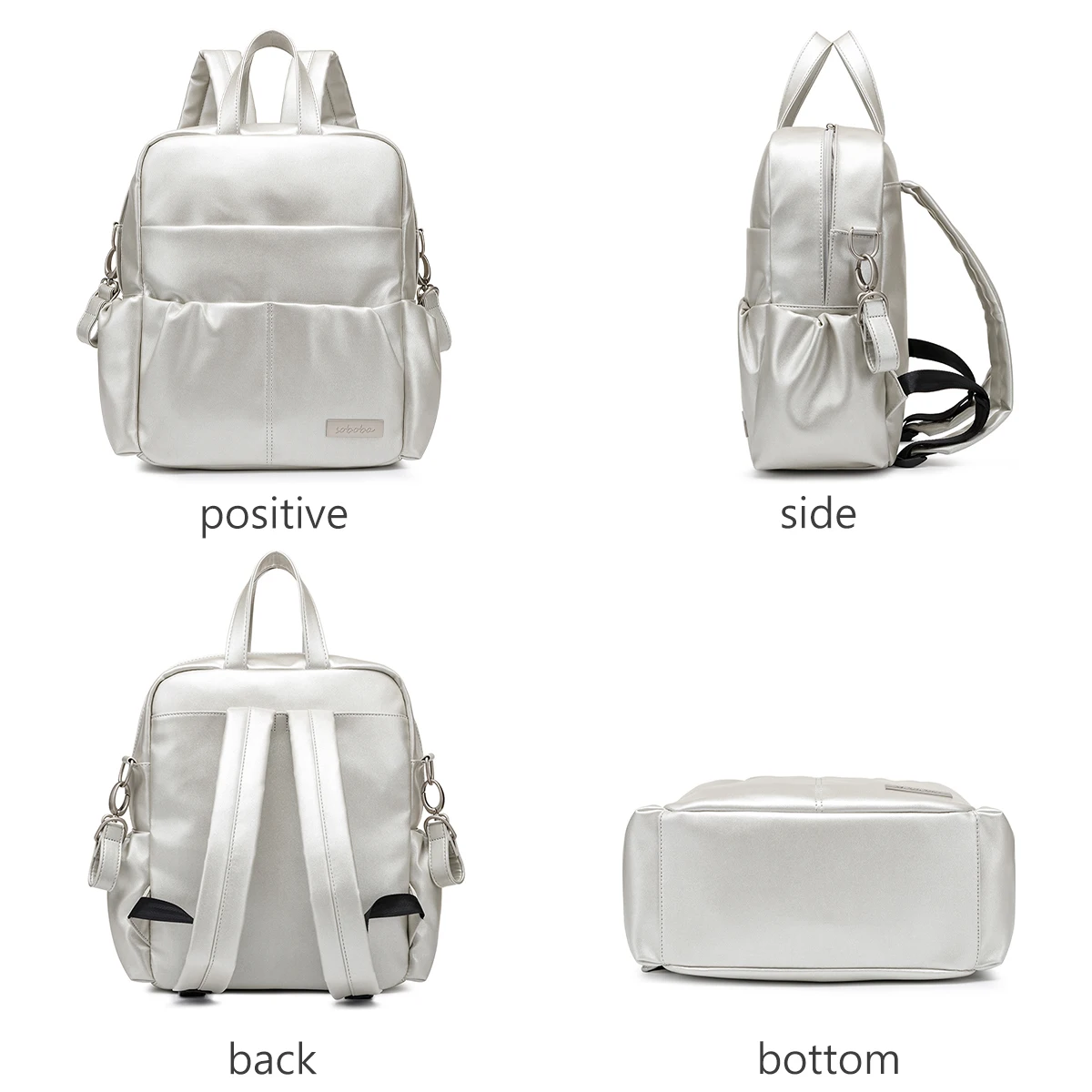 Diaper bag Maternity bag Diaper backpack Soboba Silver Mommy Diaper Bag Large Capacity Multi-functional Waterproof for Travelling Quick Outing