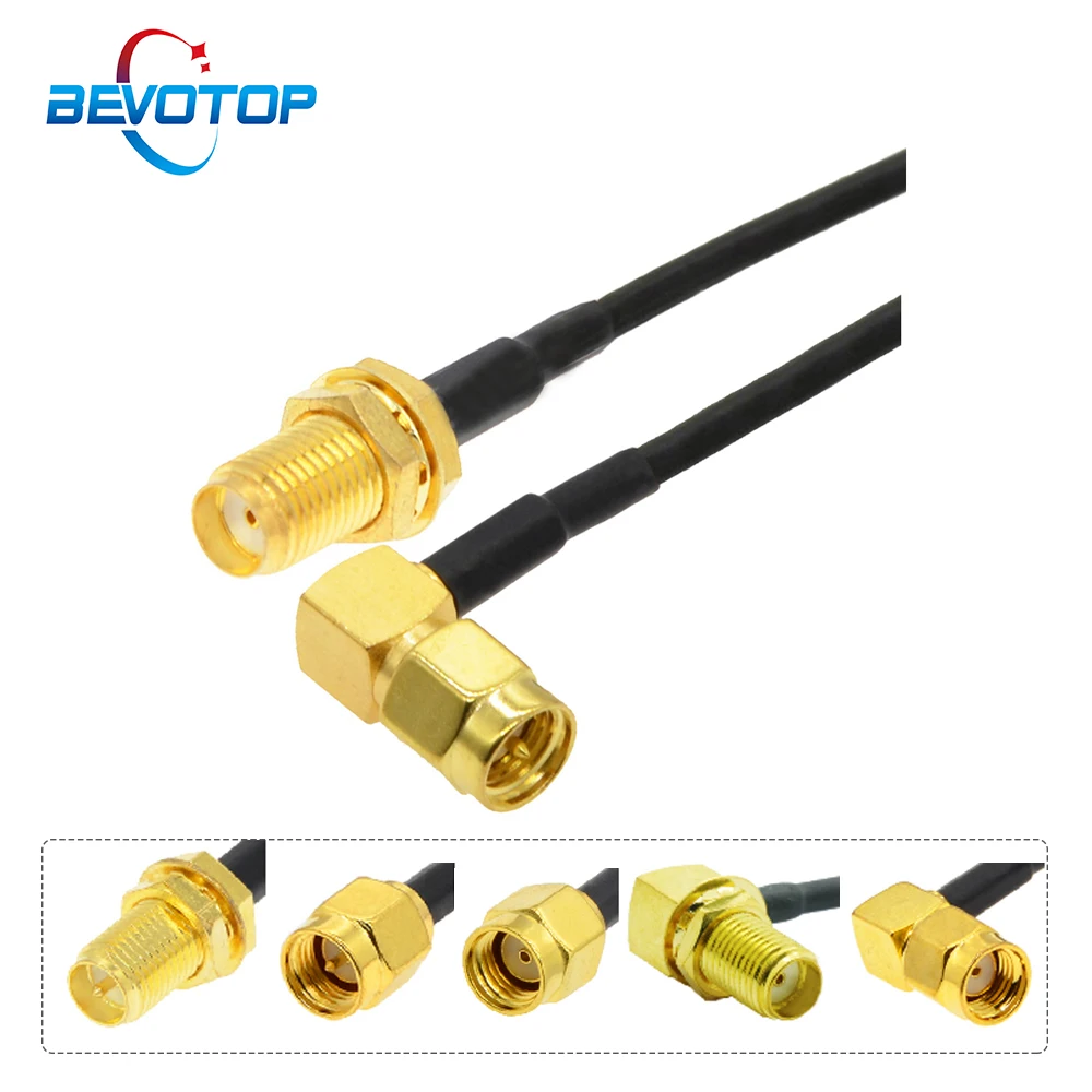 Bingfu SMA Female Bulkhead Mount to SMA Male RG316 Antenna Extension Coaxial Cable 12 inch 30cm (2-Pack) for 4G LTE Cellular Router Gateway Modem Ham Radio SDR USB Dongle Receiver