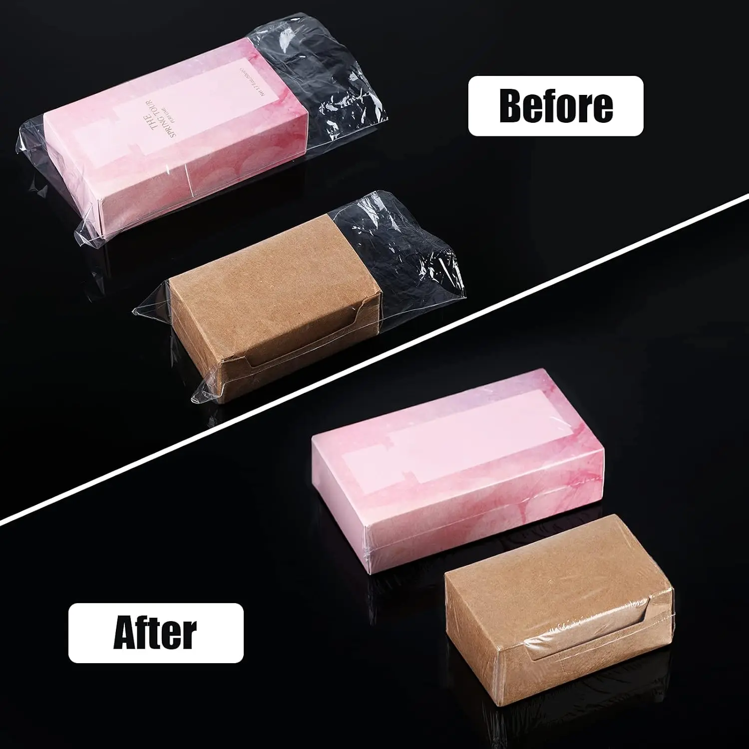 Shrink Wrap Bags PVC Clear Heat Shrink Film Bag for Shoes Books Soap DIY Crafts Waterproof Mould Proof Heat Hair Dryer Sealing