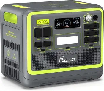 2400W Portable Power Station and Solar Generator 2048Wh Lithium Battery with 6 AC Outlets 1.5H Full Charge LED Flashlight 1