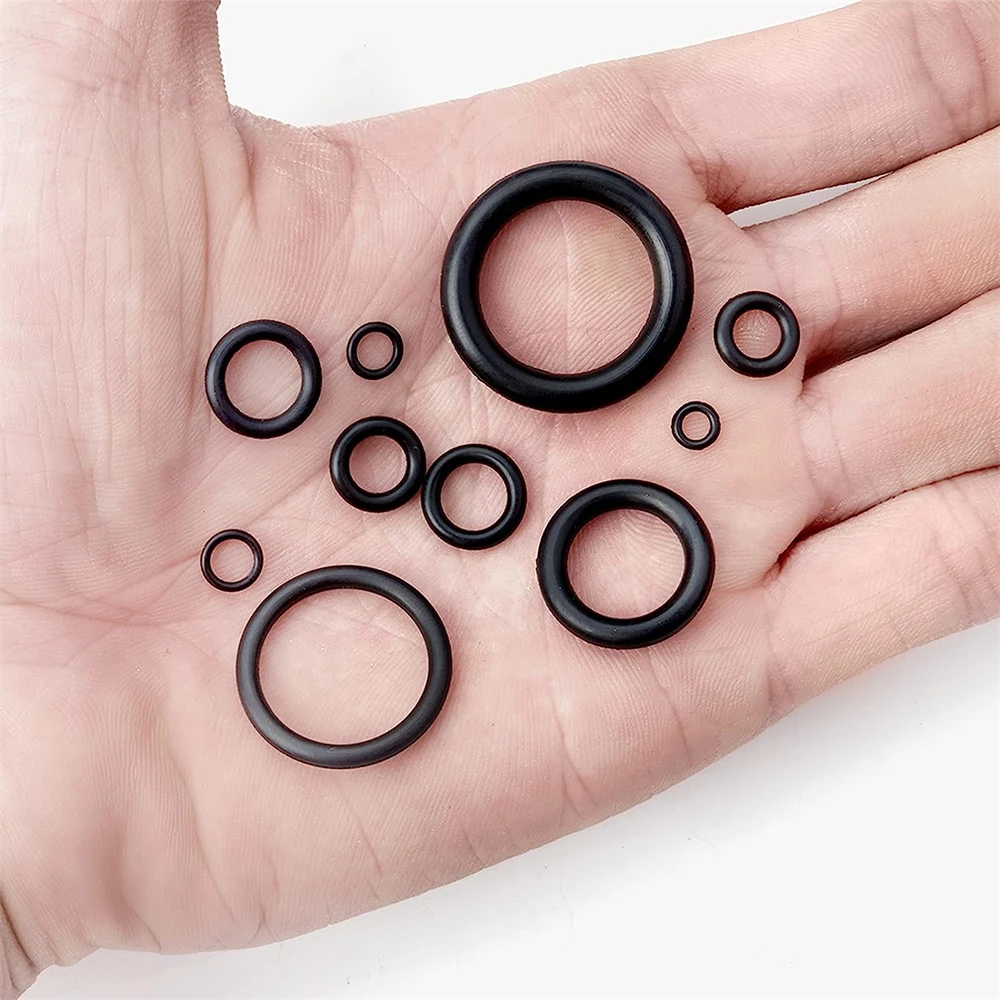 Nitrile O-Rings Sealing Gasket Set 225-1225pcs Rubber O Rings Kits Black High-Pressure Corrosion Oil Resist Washer For Repair