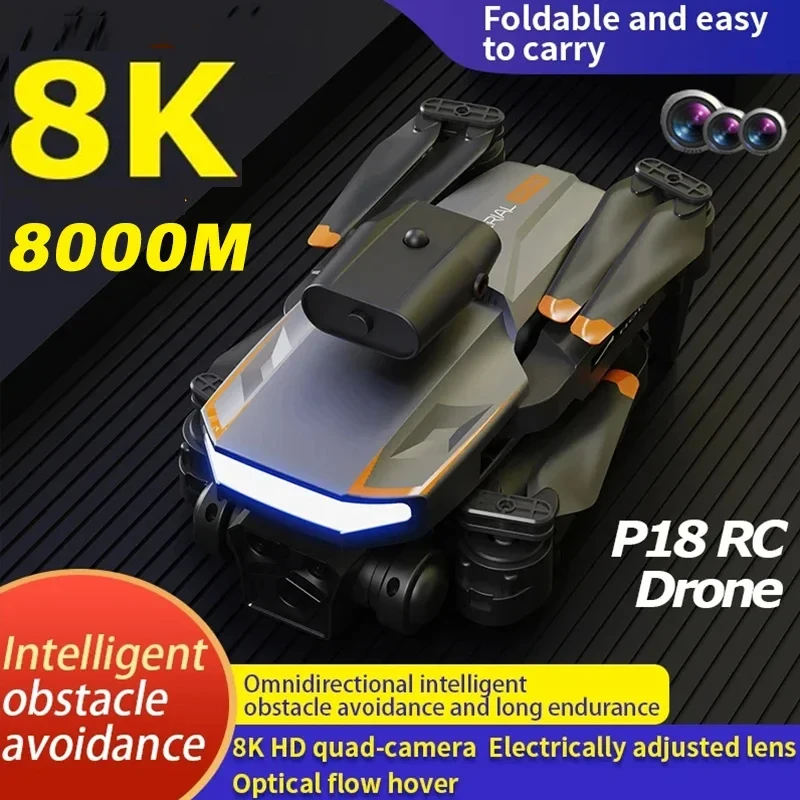 

For Xiaomi P18 Drone 8K Professinal RC Plane With Wide Angle Optical Flow Localization Four-way Quadcopter for Adults Children