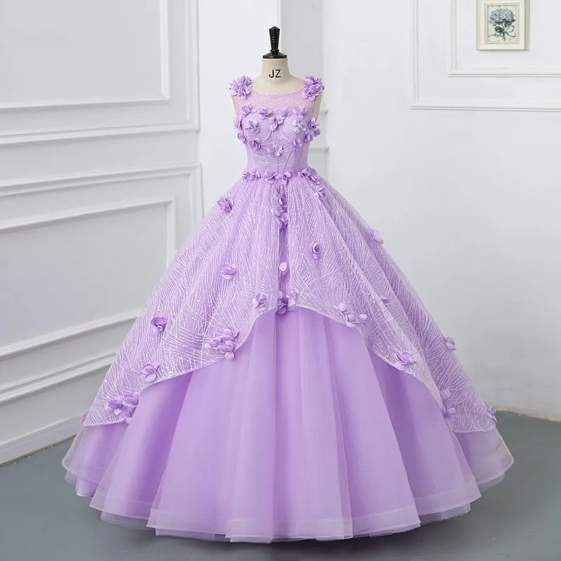 

2024 Ball Gown Quinceanera Dresses With Flowers Plus Size Party Prom Dress Appliques Vestidos De 15 Anos Birthday Party Princess