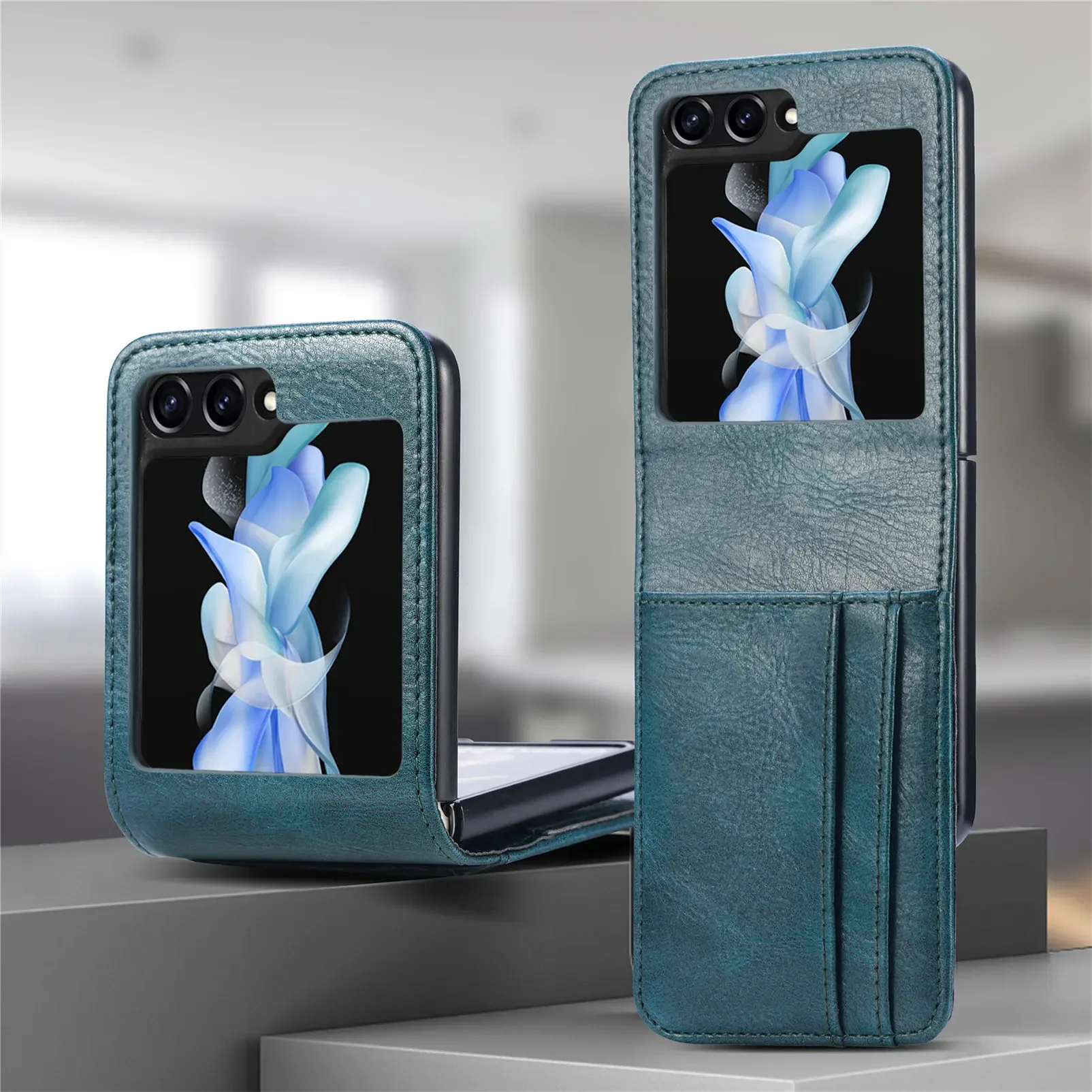 Luxury Leather Card Holder Phone Case with Wallet & Photo Frame