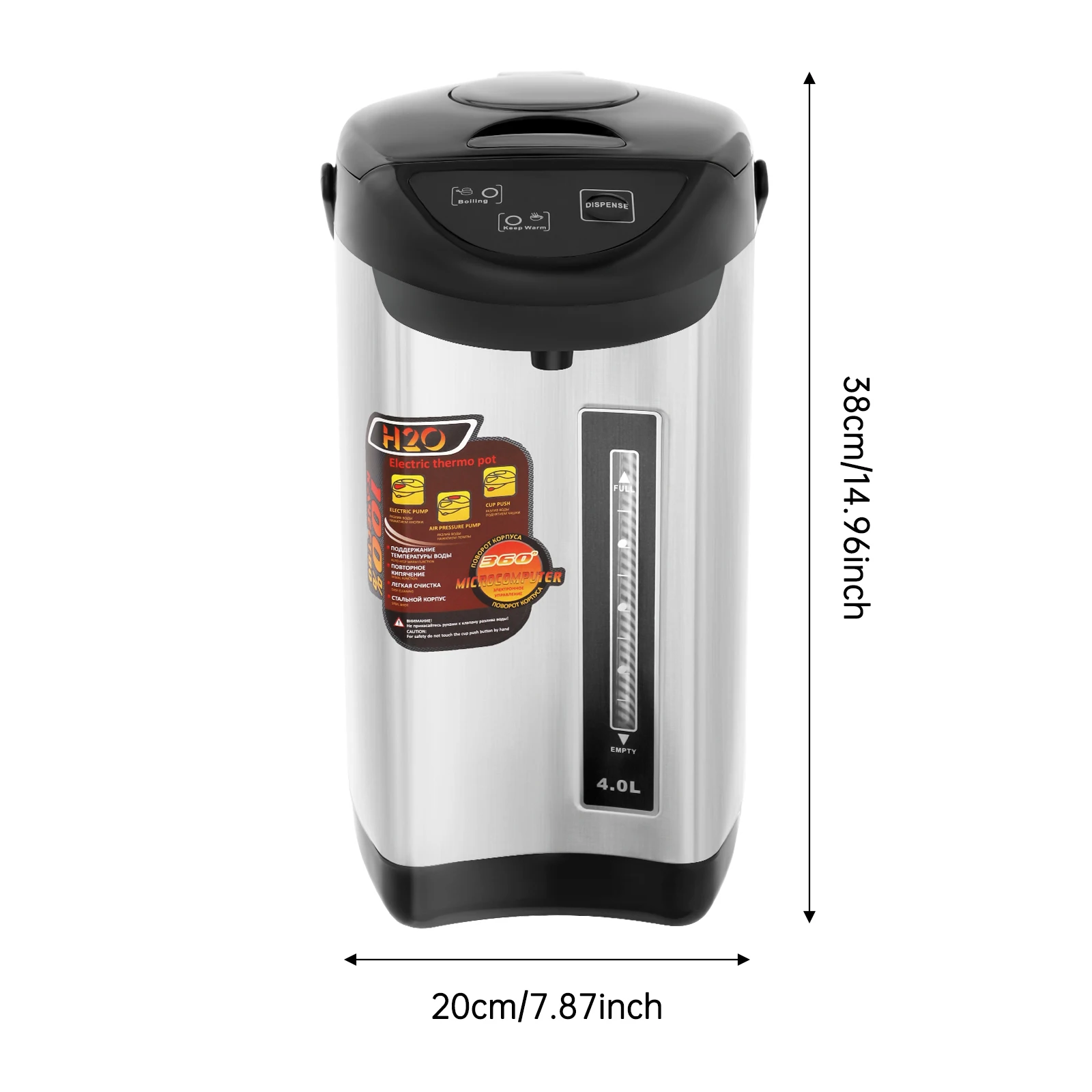Electric Kettle, 4L 110V Stainless Steel Electric Water Boiler Kettle with 750W Fast Heating, 24-Hour Keep Warm 5