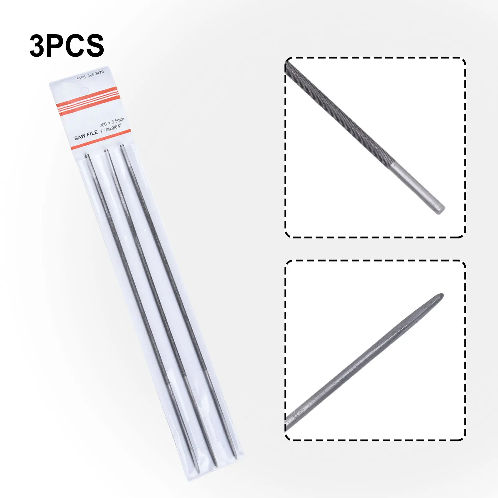 3Pcs 3.5mm Chainsaw Ener Files Chains Chainsaw Sharpening Tool Accessories