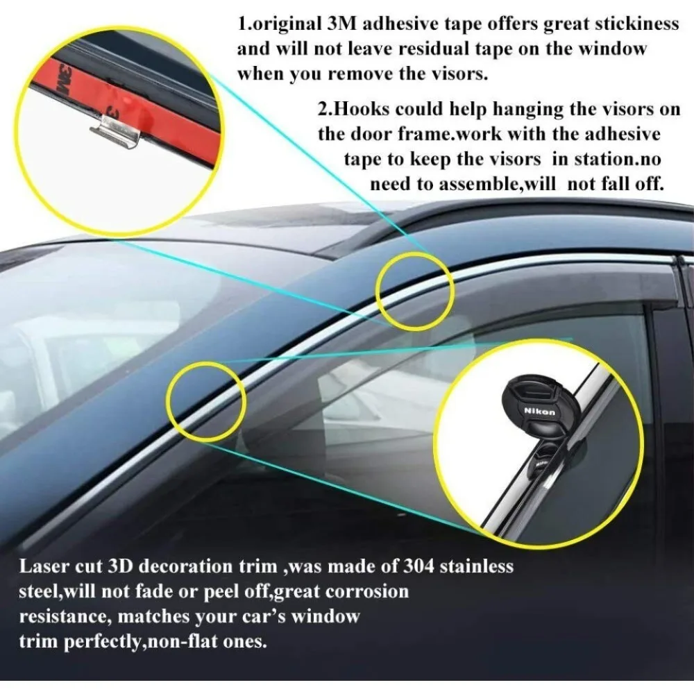 Car Window Visor Rain Guard for 2018-10TH GEN Honda Accord
