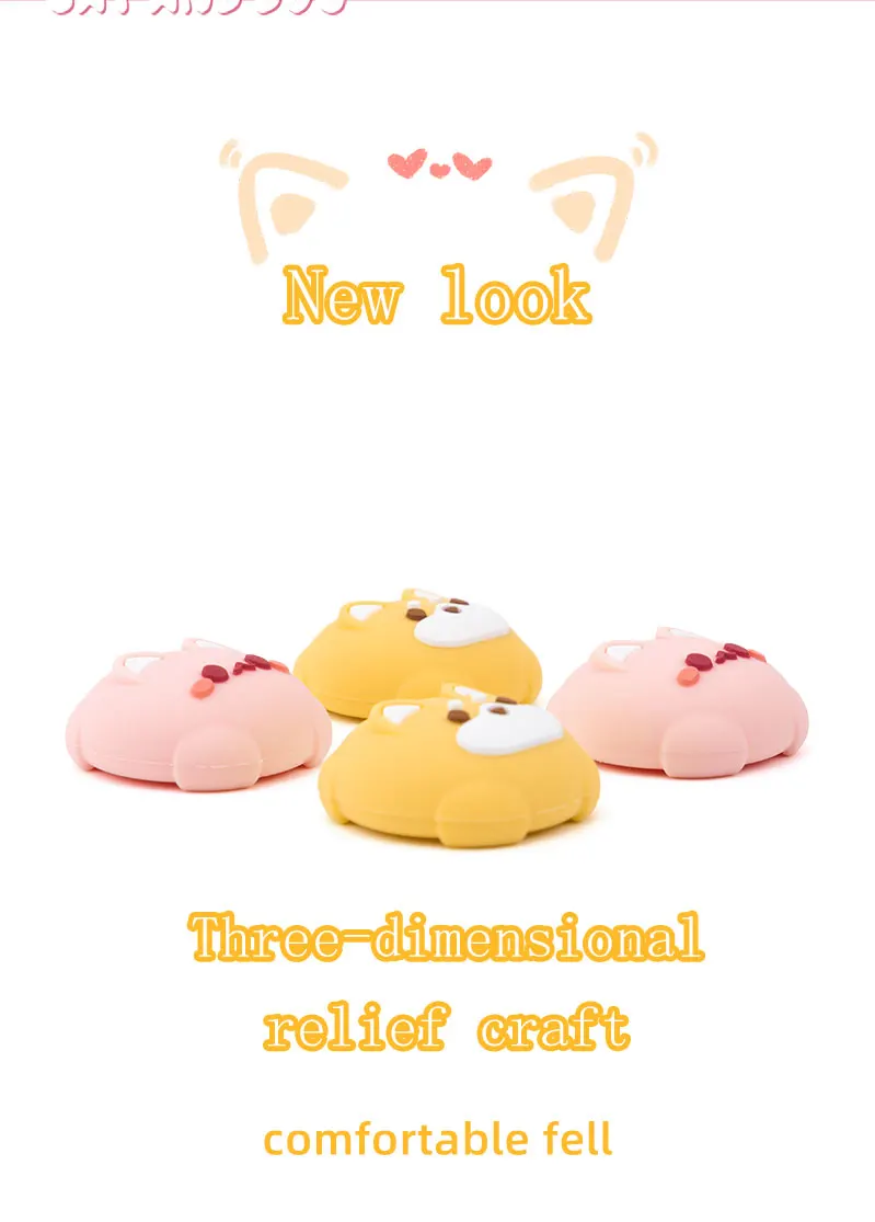 New Silicone Jon Con Thunb Grip Caps For PS4 PS5 Cute Dog Cat Joystick Caps For NS Pro Cover Analog Thumb Stick Grips